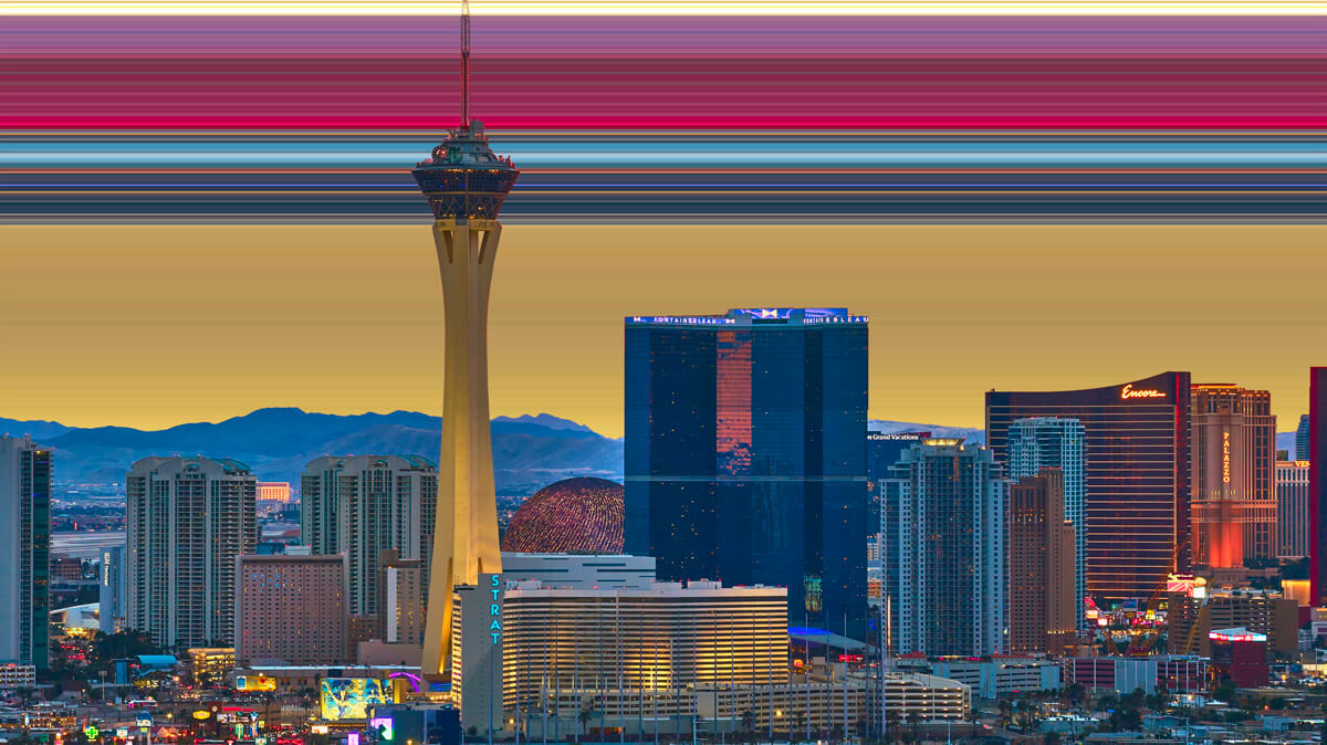 Las Vegas Skyline Pixel Stretch