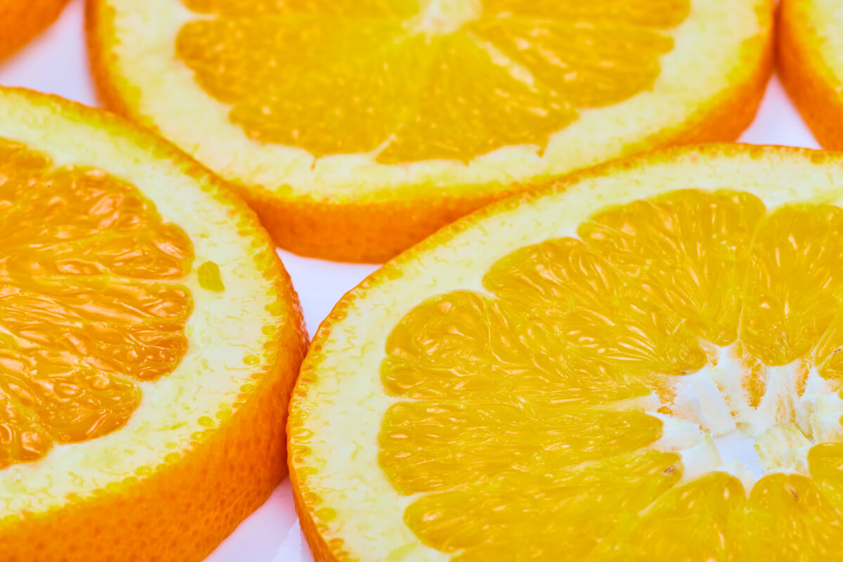 Macro on orange slices