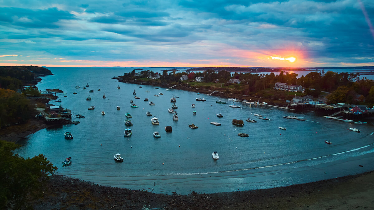 Harbor near sunset from above by Giant's Stairs