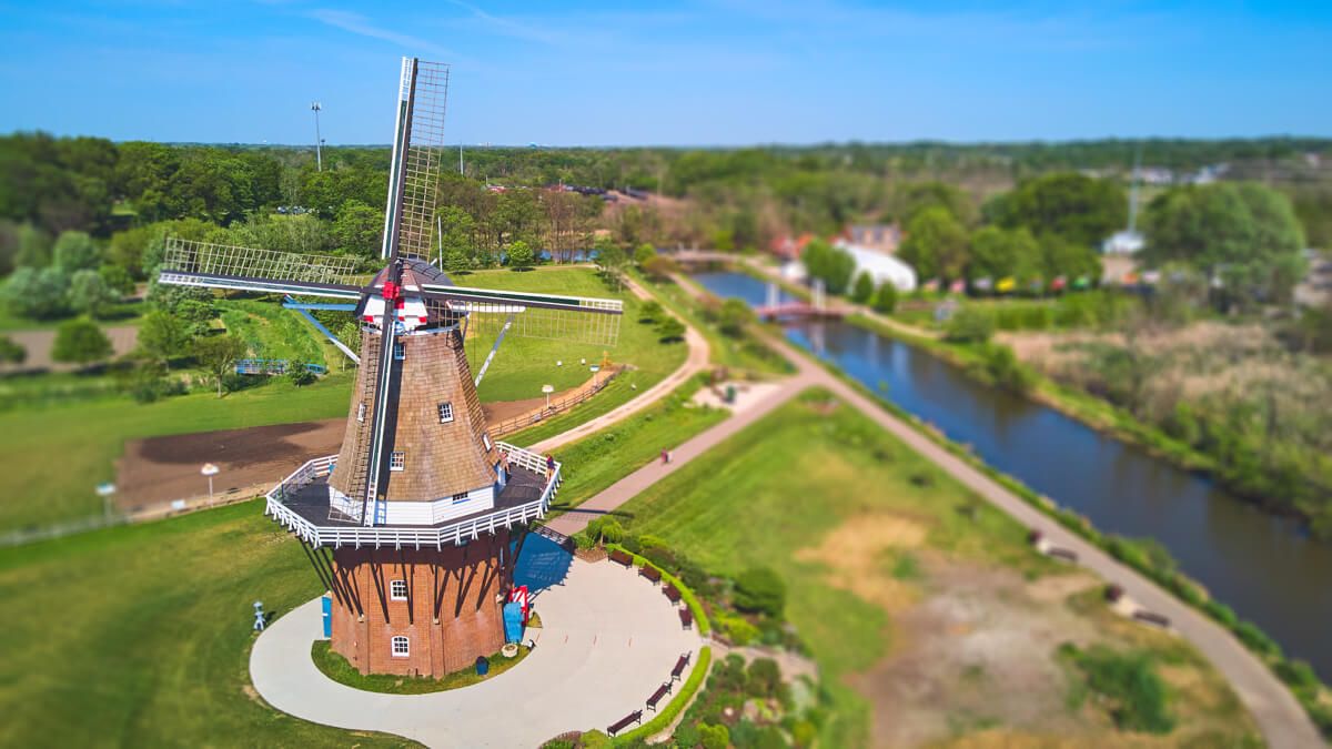 Aerial of Holland Windmill Island