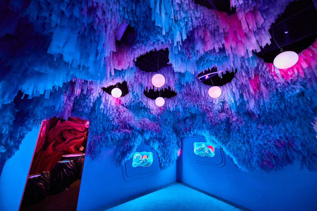 Fuzzy ceiling room