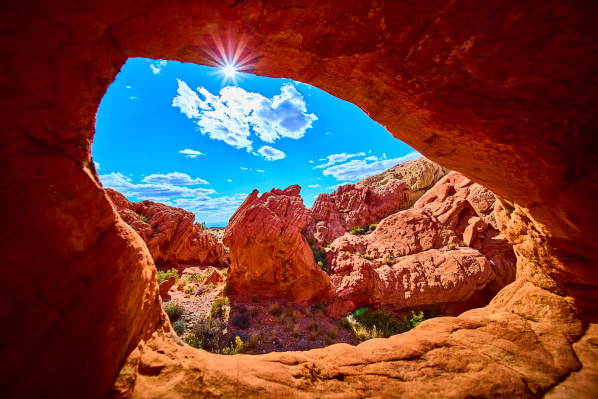 Sunburst inside Pocket Arch