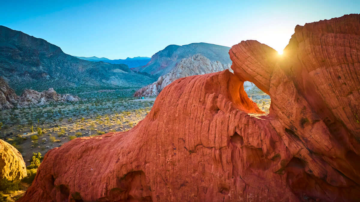 Aerial Sunset of Pocket Arch